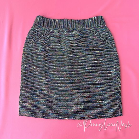 LOFT Dresses & Skirts - Loft Tweed Ruffled Pocket Pencil Skirt Multicolor